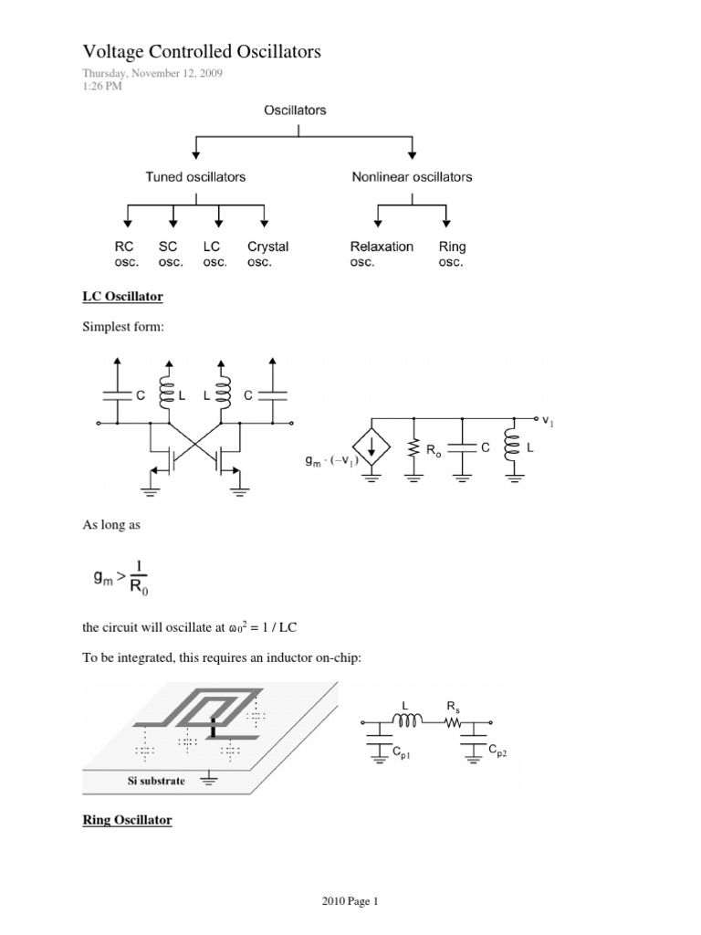 LC vs. Ring Oscillators Comparison | PDF