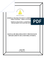 Manual de Organización y Protocolos Del Departamento de Auditoría Interna PDF