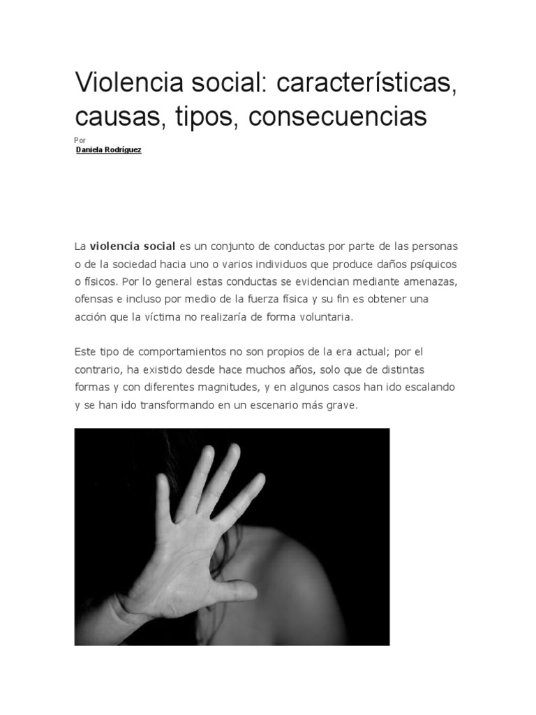 Características y tipos de violencia social | PDF | Agresión | Violencia