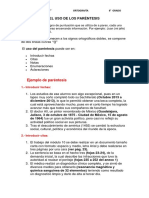 El Uso de Los Paréntesis PDF
