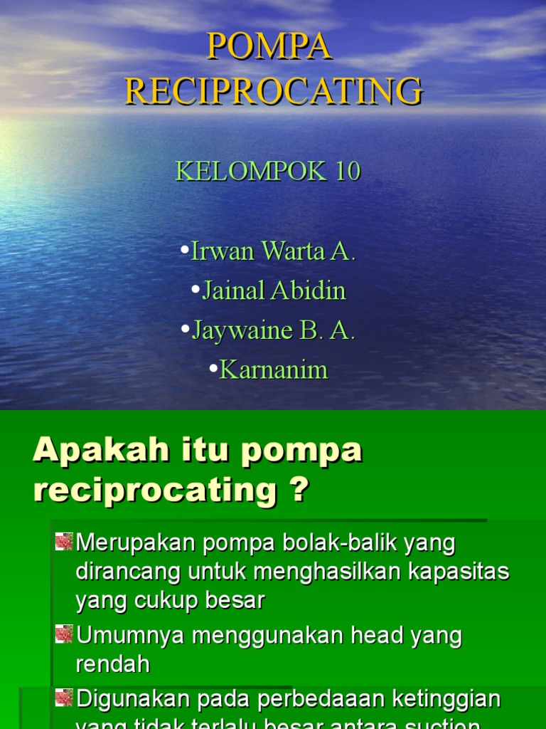 RECIPROCATING PUMP DISADVANTAGES visual data 2