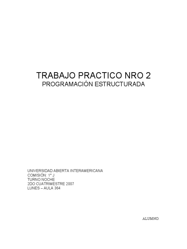 Trabajo Practico Nro 2 | PDF | Ingeniería de software | Programación de ...