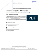 An Empirical Investigation of The Impact of Commitment and Trust On Internal Marketing