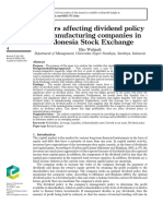 Factors Affecting Dividend Policy in Manufacturing Companies in Indonesia Stock Exchange
