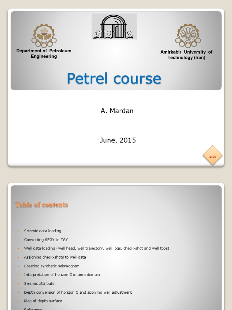Petrel Course Overview and Data Handling | PDF