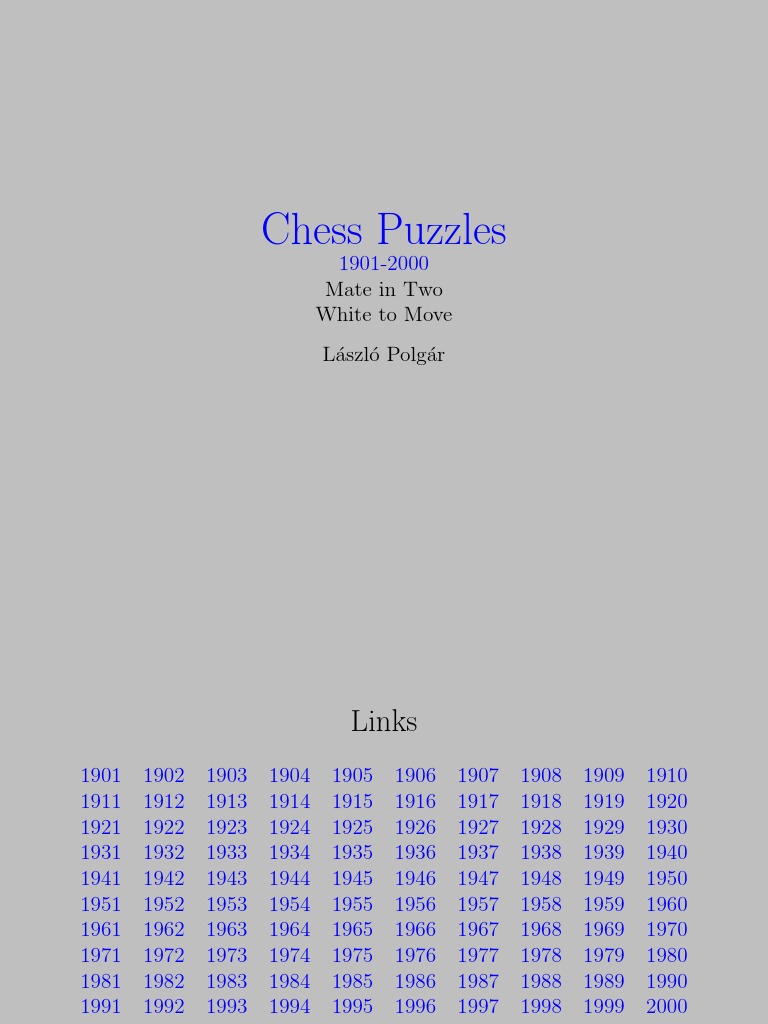 1901-2000 Chess Exer | PDF | Abstract Strategy Games | Chess