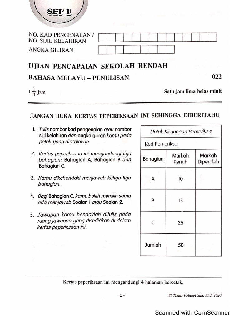 Tahun 6 Skor Upsr Set 1 Penulisan Pdf