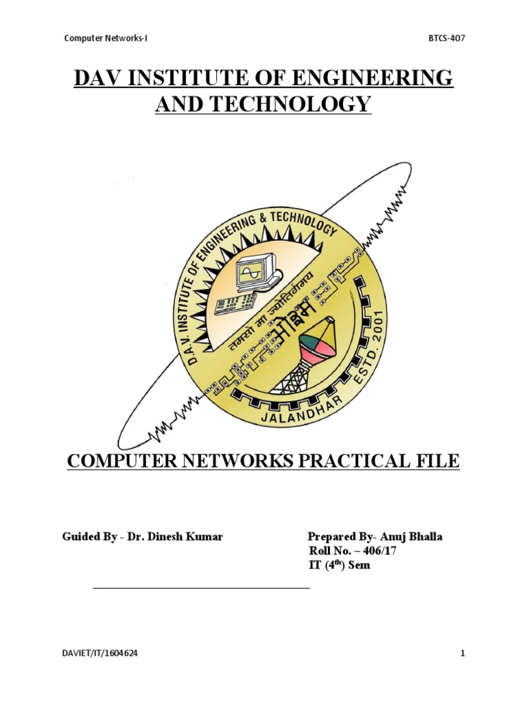 Dav Institute of Engineering and Technology: Computer Networks ...