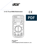 Mt-1705 3-1/2 True-Rms Multimeter: User'S Ma Edition Okit'S Industries Co., Ltd. Nual, Tbypr 1 ©2014 Copyrigh