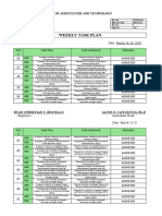 WEEKLY TASK PLAN For Finalization