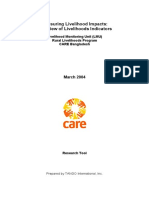 Measuring Livelihood Impacts: A Review of Livelihoods Indicators