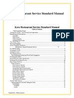 Kave Service Standard Manual