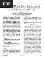 The Factors Militating Against Effective Medical Record Documentation. A Case Study of Ekiti State University Teaching Hospital Ado Ekiti