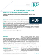 Comparison of Four Malignancy Risk Indices in The Detection of Malignant Ovarian Masses