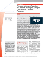 Orthopaedic Surgical Selection and Inpatient Paradigms During The Coronavirus (COVID-19) Pandemic