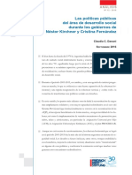 Las Políticas Públicas Del Área de Desarrollo Social Durante Los Gobiernos de Néstor Kirchner y Cristina Fernández