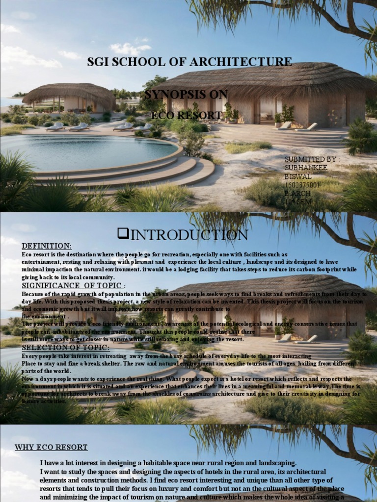 Eco Resort Design and Planning Thesis | PDF | Green Building | Natural ...