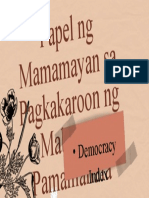 Papel ng Mamamayan sa Pagkakaroon ng Mabuting Pamamahala Democracy 