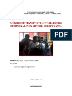 Método de Transporte Automatizado de Minerales en Minería Subterránea