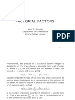 Factorial Factors: John R. Silvester Department of Mathematics King's College London