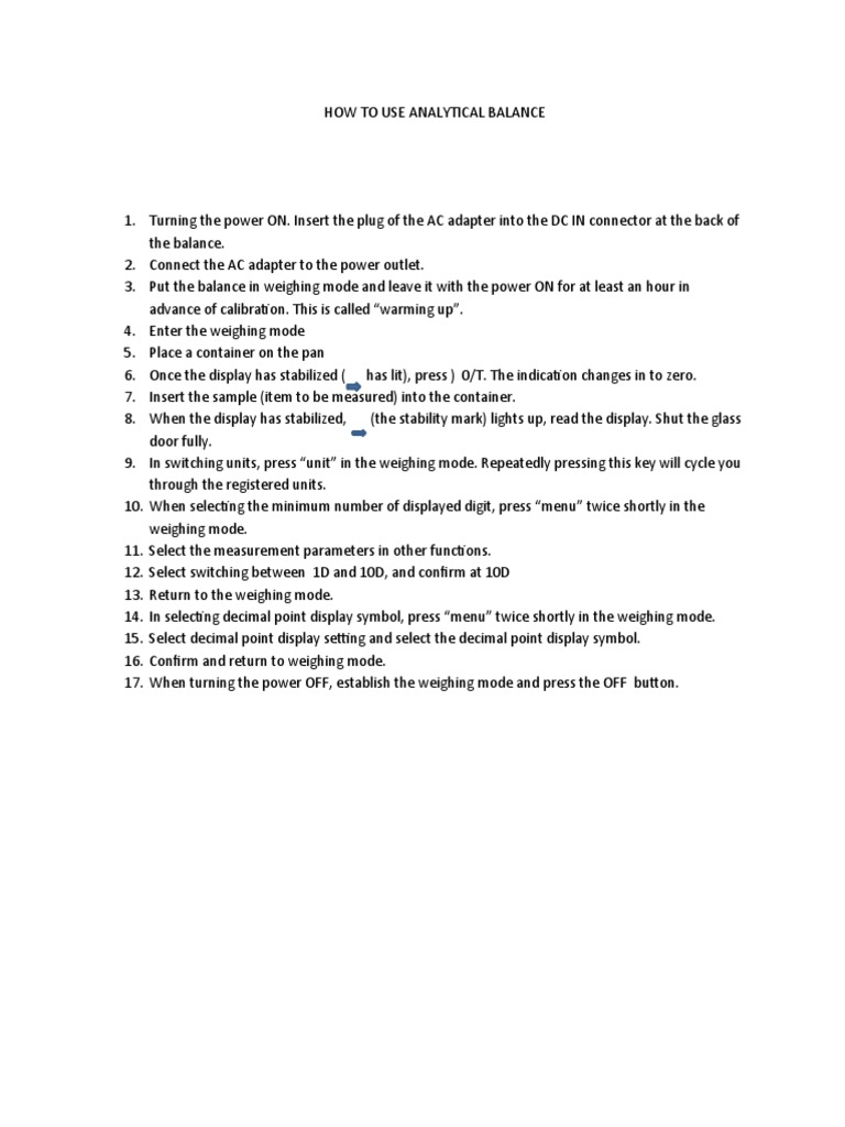 How To Use Analytical Balance PDF