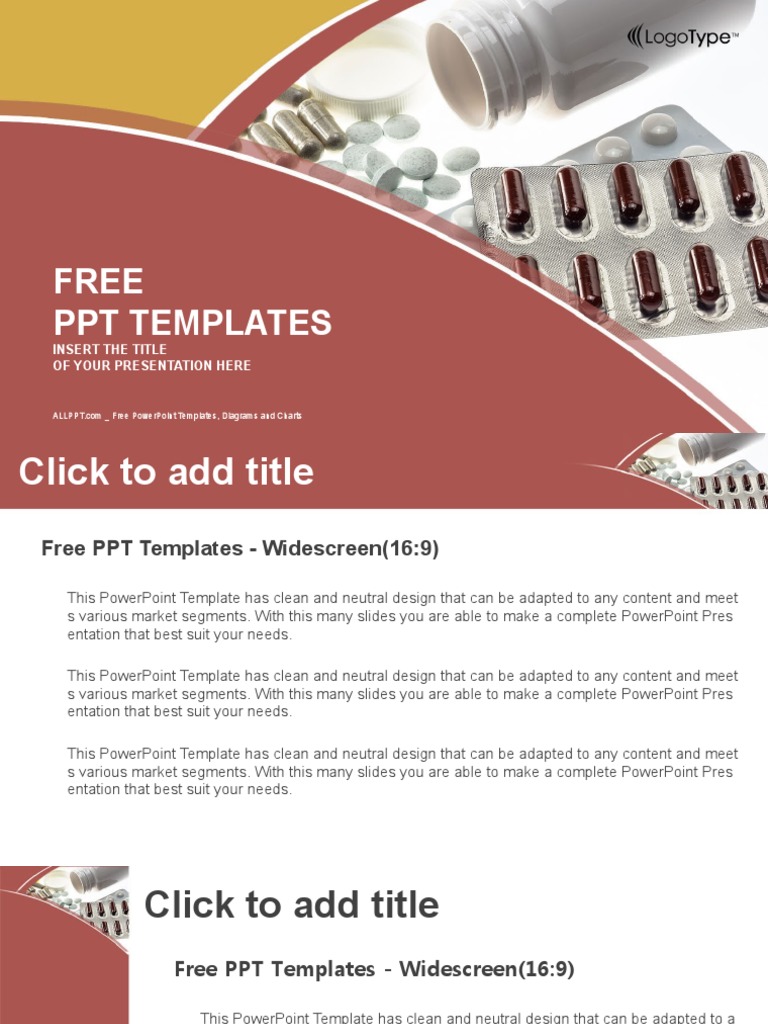 Prescription Medicine Pill Bottle PowerPoint Templates Widescreen | PDF