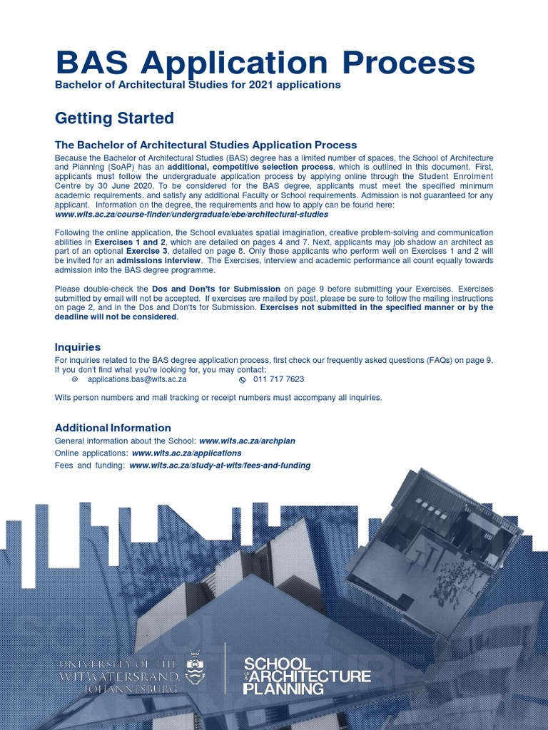 BAS Application Guide for Wits 2021 | PDF | Mail | Bachelor's Degree