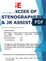 Vacancies of Stenographers & JR Assistants