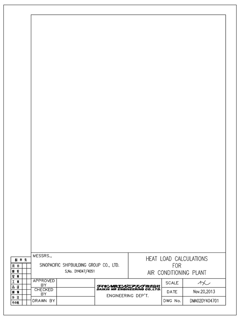 Heat Load Calculations For Air Conditioning Plant PDF Air