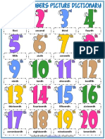 Ordinal Numbers Vocabulary Esl Picture Dictionary Worksheet For Kids
