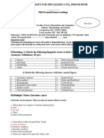 Cambodian University For Specialties (Cus), Phnom Penh Mid-Exam (Distance Writing)