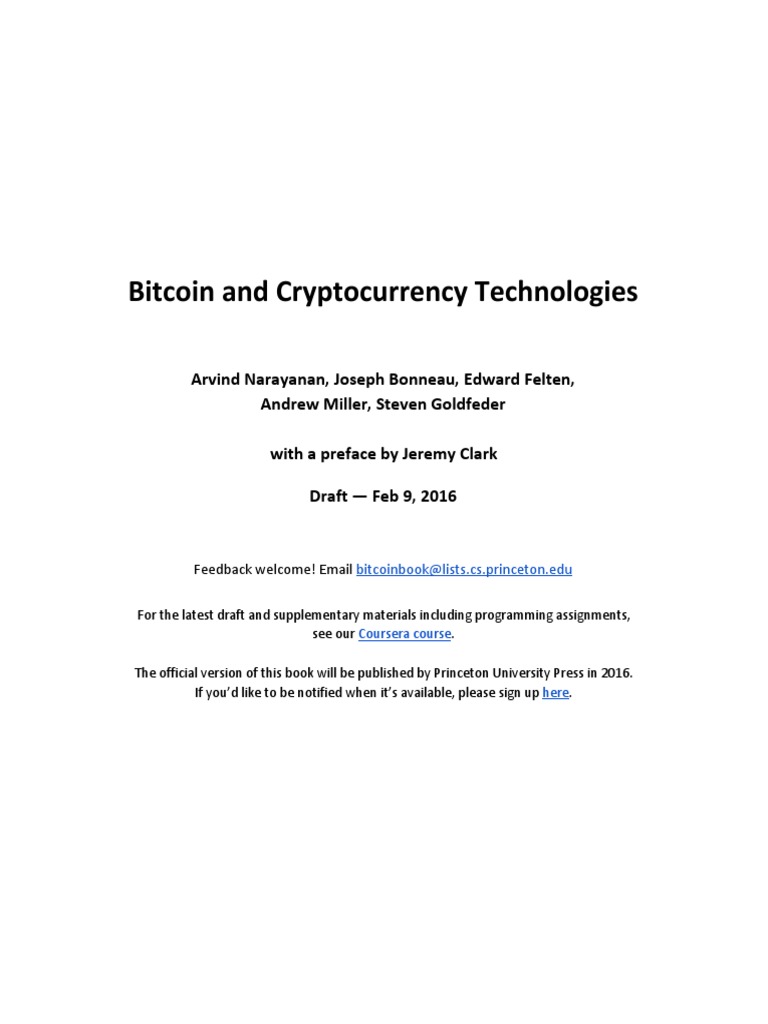 Bitcoin and Cryptocurrency Technologies | PDF | Computing And Information  Technology | Internet