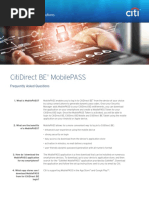 Citidirect Be Mobilepass: Treasury and Trade Solutions
