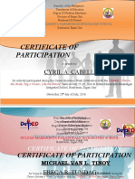 Certificate of Participation: Cyril A. Cabello