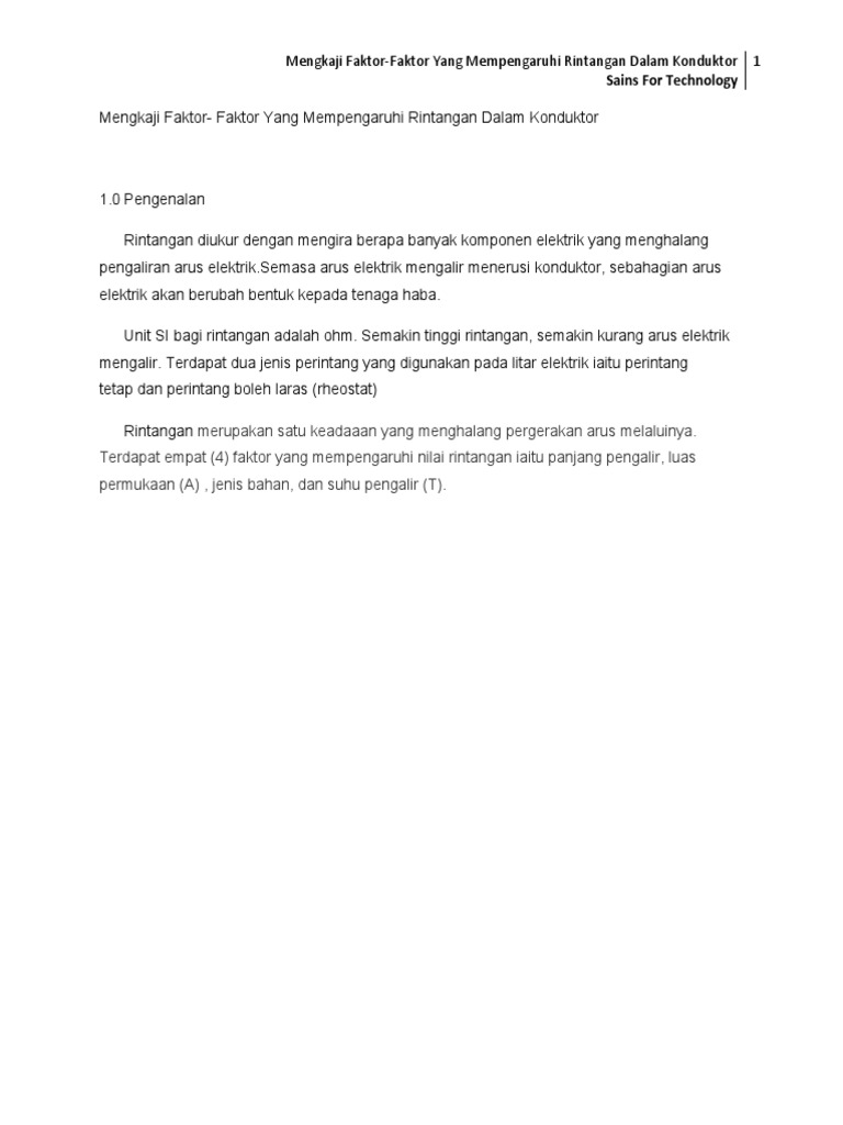Mengkaji Faktor Mempengaruhi Rintangan Pdf