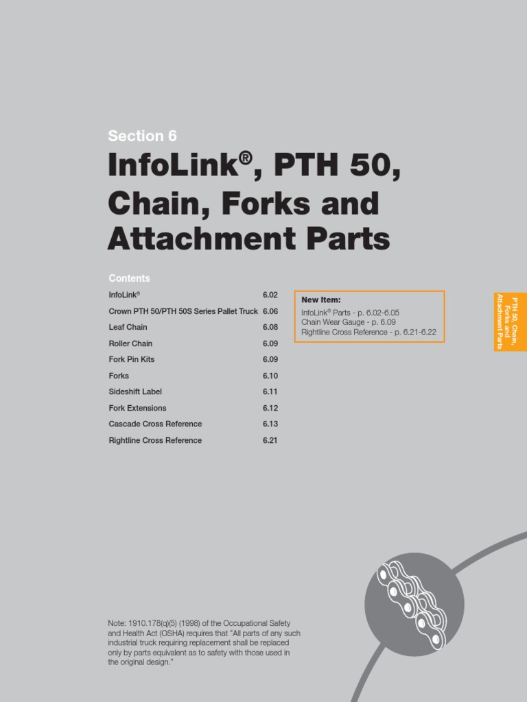 Infolink - PTH 50 - Chain Forks & Attachment Parts | PDF | Pallet ...