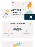 Continuous Writing (Don't Overdo It)