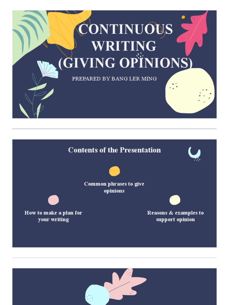 Continuous Writing Giving Opinion | PDF | E Books | Books