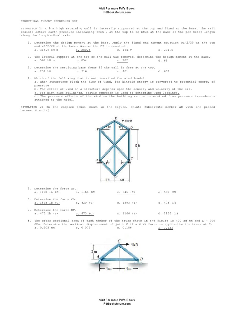 Structural Theory Refresher Set PDF | PDF | Beam (Structure) | Young's ...