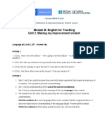 Module B: English For Teaching Unit 2. Making My Improvement Evident