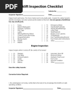 Forklift Inspection Checklist