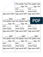 Subtraction Spider Word Problem