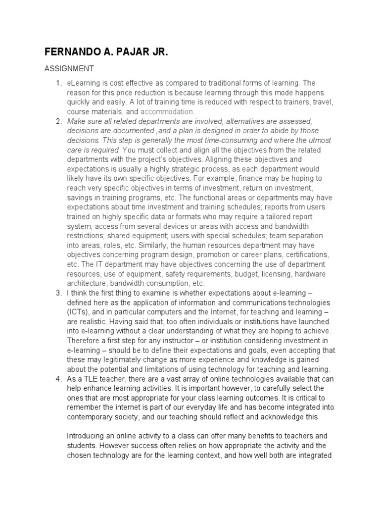 Guidelines for Effective Implementation of eLearning in the Classroom ...