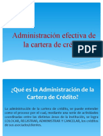 Administración Efectiva Cartera de Credito