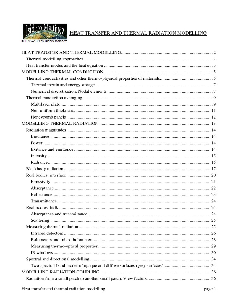 Heat Transfer and Thermal Radiation Modelling | PDF | Heat Transfer ...