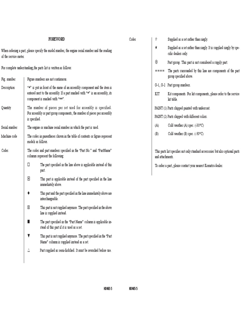 HD465-5 Parts and Specifications Guide | PDF | Transmission (Mechanics ...