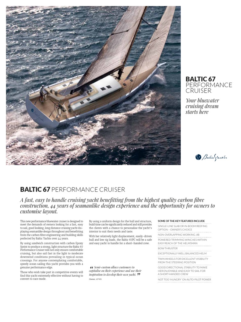 Baltic 67PC Low Resolution | PDF | Yacht | Hull (Watercraft)