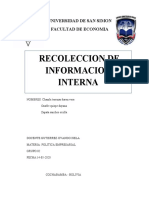 Recoleccion de Informacion Interna de Politica Grupo