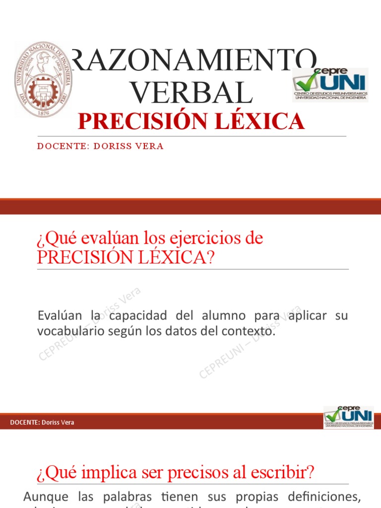 Ejercicios de Precisión Léxica | PDF | Science | Ciencia y Tecnología