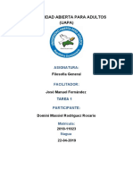 Tarea I de Filosofia General - Domini Massiel RodrÃ Guez Rosario